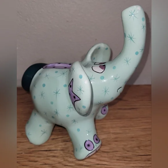 Ganz Pati Signed Elephant Piggy/Coin Bank, Like New, Ceramic - Picture 3 of 7